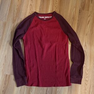 Mossimo Supply Co. Burgundy and Red Long Sleeve Top
